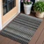 3' X 5' Black Gray And Blue Southwestern Washable Indoor Outdoor Area Rug