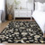 5' X 8' Black Beige And Ivory Floral Washable Indoor Outdoor Area Rug