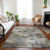 3' X 5' Beige Taupe And Gray Abstract Washable Indoor Outdoor Area Rug