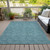 5' X 8' Teal Blue And Ivory Geometric Washable Indoor Outdoor Area Rug Transitional Style - Teal Blue, Ivory Color