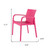 Set of Two Fuchsia Heavy Duty Plastic Outdoor Stacking Dining Chairs