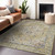 3' X 5' Wheat Terra Cotta And Black Oriental Washable Indoor Outdoor Area Rug