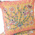 Set of Two 16" X 16" Yellow and Peach Peacock Blown Seam Floral Indoor Outdoor Throw Pillow