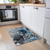2' X 3' Ivory Blue and Gray Abstract Washable Non Skid Indoor Outdoor Area Rug