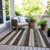 3' X 5' Black And Ivory Striped Washable Indoor Outdoor Area Rug - Black, Ivory