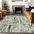 3' X 5' Green And Gray Striped Washable Indoor Outdoor Area Rug - Green, Gray
