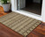 3' X 5' Brown And Taupe Quatrefoil Washable Indoor Outdoor Area Rug