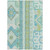 5' X 8' Mint Green Blue And Ivory Aztec Washable Indoor Outdoor Area Rug