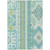 5' X 8' Mint Green Blue And Ivory Aztec Washable Indoor Outdoor Area Rug