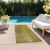 8' Runner Chocolate Striped Washable Non Skid Indoor Outdoor Runner Rug
