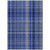5' X 8' Navy Blue Plaid Washable Non Skid Indoor Outdoor Area Rug
