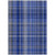 5' X 8' Navy Blue Plaid Washable Non Skid Indoor Outdoor Area Rug