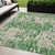 5' X 8' Green And Gray Striped Washable Indoor Outdoor Area Rug - 606114927266