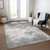 5' X 8' Gray And Beige Abstract Washable Indoor Outdoor Area Rug - Gray, Beige