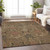 5' X 8' Brown Charcoal And Brick Red Damask Washable Indoor Outdoor Area Rug