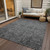 3' X 5' Charcoal And Silver Floral Washable Indoor Outdoor Area Rug