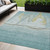 5' X 8' Teal Blue And Gold Nautical Washable Indoor Outdoor Area Rug