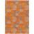 5' X 8' Orange Silver And Peach Polka Dot Washable Indoor Outdoor Area Rug