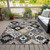 5' X 8' Black Wheat And Gray Southwestern Washable Indoor Outdoor Area Rug