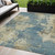 5' X 8' Blue And Beige Abstract Washable Indoor Outdoor Area Rug - Blue, Beige