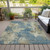 5' X 8' Blue And Beige Abstract Washable Indoor Outdoor Area Rug - Blue, Beige