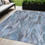 5' X 8' Denim Blue And Blue Abstract Washable Indoor Outdoor Area Rug - Denim Blue, Blue