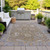 3' X 5' Brown And Lavender Floral Washable Indoor Outdoor Area Rug