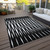 5' X 8' Black Ivory And Gray Geometric Washable Indoor Outdoor Area Rug