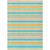 5' X 8' Teal Yellow and Green Striped Washable Non Skid Indoor Outdoor Area Rug