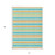 5' X 8' Teal Yellow and Green Striped Washable Non Skid Indoor Outdoor Area Rug
