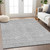 5' X 8' Gray And Silver Geometric Washable Indoor Outdoor Area Rug