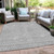 5' X 8' Gray And Silver Geometric Washable Indoor Outdoor Area Rug