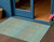 3' X 5' Teal Blue Striped Washable Indoor Outdoor Area Rug - Teal Blue
