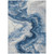 3' X 5' Navy Blue And Silver Abstract Washable Indoor Outdoor Area Rug