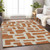 5' X 8' Terra Cotta And Gray Abstract Washable Indoor Outdoor Area Rug