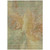 5' X 8' Artichoke Green And Gold Abstract Washable Indoor Outdoor Area Rug