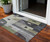 3' X 5' Artichoke Green Gray And Charcoal Geometric Washable Indoor Outdoor Area Rug