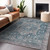 5' X 8' Blue Medallion Washable Indoor Outdoor Area Rug