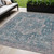5' X 8' Blue Medallion Washable Indoor Outdoor Area Rug