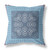 26" X 26" Blue Blown Seam Floral Indoor Outdoor Throw Pillow