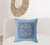 26" X 26" Blue Blown Seam Floral Indoor Outdoor Throw Pillow