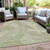 5' X 8' Artichoke Green Brown And Ivory Floral Washable Indoor Outdoor Area Rug