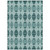 5' X 8' Teal Blue Aqua And Charcoal Moroccan Washable Indoor Outdoor Area Rug
