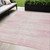 5' X 8' Pink And Gray Striped Washable Indoor Outdoor Area Rug