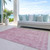 3' X 5' Pink And Ivory Damask Washable Indoor Outdoor Area Rug - Pink, Ivory