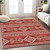 3' X 5' Red And Ivory Southwestern Washable Indoor Outdoor Area Rug