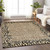 3' X 5' Gold Animal Print Washable Indoor Outdoor Area Rug