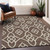 3' X 5' Chocolate And Ivory Trellis Washable Indoor Outdoor Area Rug