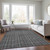 3' X 5' Gray And Silver Striped Washable Indoor Outdoor Area Rug