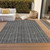 3' X 5' Gray And Silver Striped Washable Indoor Outdoor Area Rug